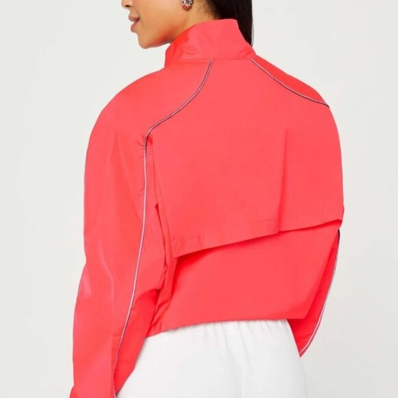 Fabletics Tempo Lightweight Windbreaker in Neon Coral, L - Picture 1 of 8